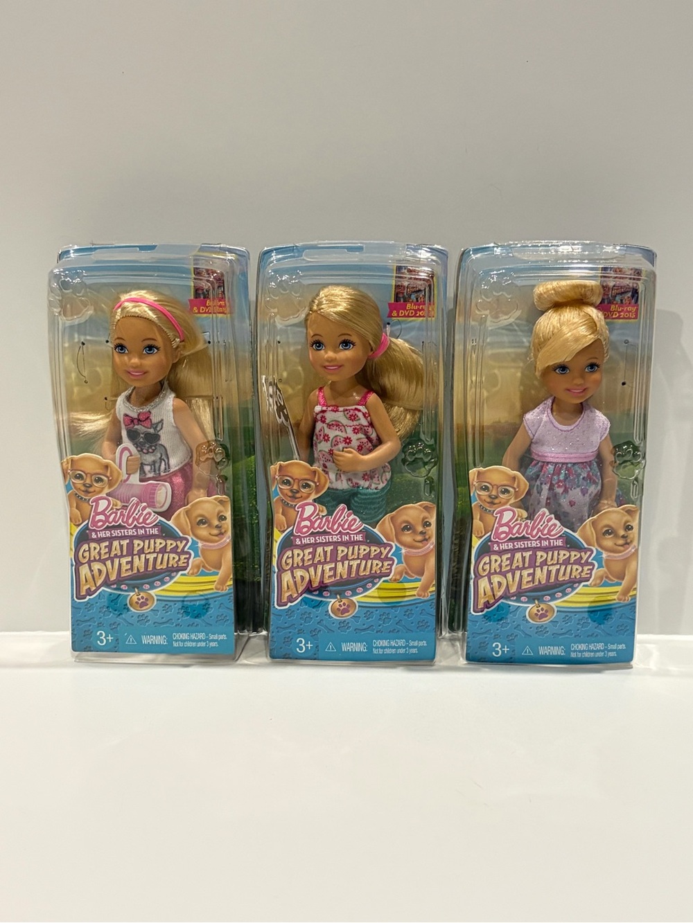 2014 Barbie Chelsea Great Puppy Adventure - lot of 3